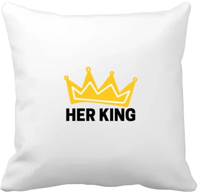 Akyol - her king Kussen hoes - Koning - iemand die zich voelt als een koning - valentijnsdag - verjaardag - cadeautje voor vriendje - kado - geschenk - 40 bij 40 cm