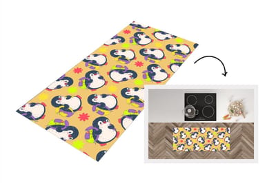 Keukenloper - Loper keuken - Rugzak - Pinguïn - Patronen - 120x50 cm - Keukenloper vinyl