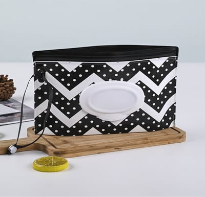 Billendoekjes houder - Vochtige tissuehouder -Natte doekjes houder - Dispenser - Wipe box - Billendoekjesdoos - Vochtig toiletpapier houder - Geschikt voor make up doekjes, reinigingsdoekjes - Baby cadeau - Kraamcadeau - Zwart/wit