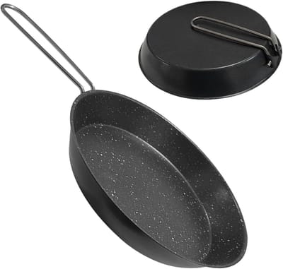 Camping Koekenpan - Draagbare Koekenpan - Buiten Koken - Opvouwbaar Handvat - 20 cm - Enkele Attribuut