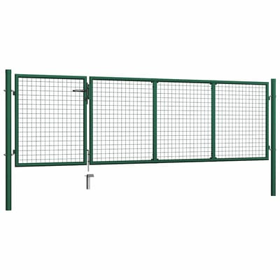 vidaXL - Tuinpoort - staal - 350x100 - cm - groen