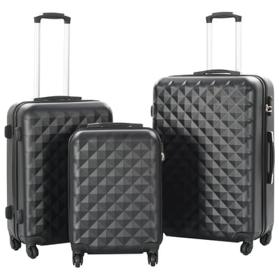vidaXL - 3-delige - Harde - kofferset - ABS - zwart