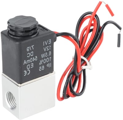 12V DC 1/4 Inch 2-Weg Normaal Gesloten Magnetventiel voor Pneumatische Toepassingen, Aluminium Elektrisch Solenoïde Luchtventiel, Compact en Duurzaam