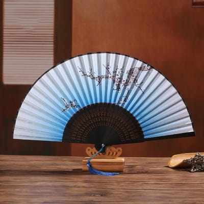 Éventail à main pliant en bambou avec glands, outil de refroidissement pour jour chaud d'été, accessoire, cadeau, décoration Type 3 white