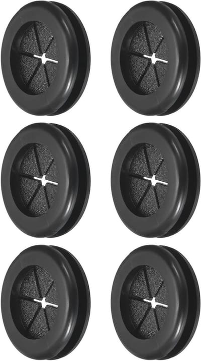 Rubber Grommets 5/8" (16mm) ID, 13/16" (20mm) Boorgaten voor Kabel- en Draadbescherming, Flexibele Rubber Feeder Kit, 6 Stuks, Duurzaam en Weerbestendig