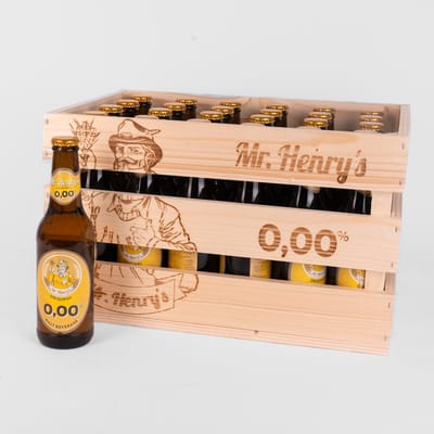 Mr. Henry's Original 0,00% - Alcoholvrij bier - 24 x 0,33 liter - Limited Edition 24-pack - Alcoholvrij - Geen toegevoegde suikers - Traditioneel gebrouwen