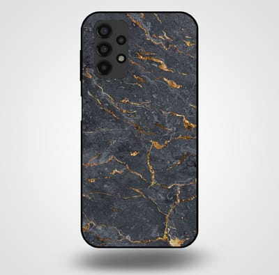 Smartphonica Telefoonhoesje voor Samsung Galaxy A13 4G met marmer opdruk - TPU backcover case marble design - Goud Grijs geschikt voor Samsung Galaxy A13 4G