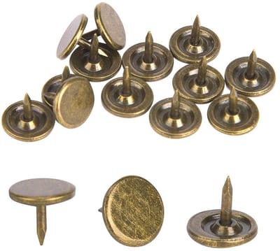 Dailygoods- Bekleding Nagels 100 Stuks - Bronzen Platte Kop - Meubels Nagel - Decoratie Pin - Ijzer - Afmetingen 9 x 8 mm - Meubelspijkers