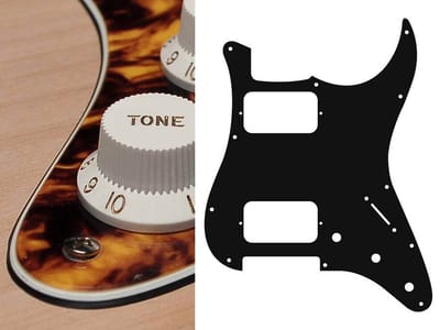 Boston ST-333-MY pickguard, Stallion, HH, 3 pot holes, 3-5 switch, 3 ply, marble yellow