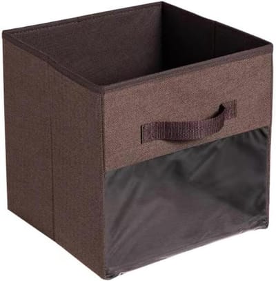 Opbergdoos Kubus - Opbergbak - Kast Ordenen - Transparant Venster - 30x30x30 cm - Bruin