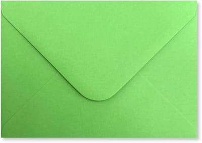 25 Luxe B6 Enveloppen Gras Groen - 12,5 x17,5 cm - 110 Grams - 125x175mm - Puntklepsluiting