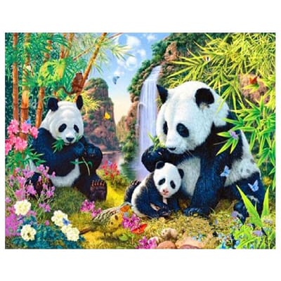 DIY Diamond Painting Animal Cross Stitch Mozaïek diamant borduurwerk Leuke Panda Handwerken 20X30CM black