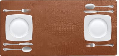 NOOBLU Tafelloper DUBL - Croco Cognac - Lengte: 85 cm, Aantal: 1 tafelloper