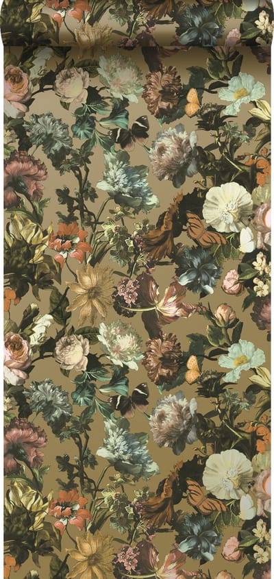 ESTAhome behang bloemen goud - 53 cm x 10.05 m - 139595