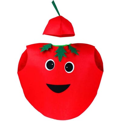 1 Set Kinderen Cosplay Fruit Groente Kostuum Grappig Vakantiefeest Schattige Kleding Pak Kinderen Optreden Bovenkleding Podiumkostuum One Size red