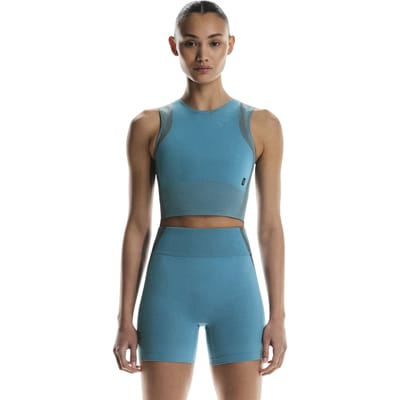 On Studio Knit Crop 1 Niagara | Rock Maat: L | Mouwloze Tops Outlet | Dames | Blauw