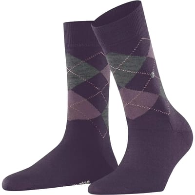 Burlington Marylebone gedessineerd wol sokken dames rood - maat 36-41