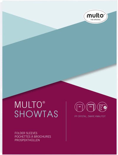 Multo showtassen - formaat A4 - 23-rings PP 120 micron - glashelder - krimp a 10 stuks