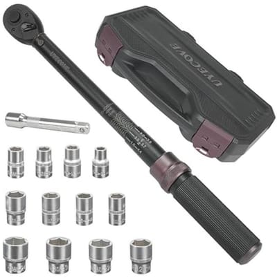 Momentsleutel 1/2 inch 20-220 Nm met 14 stuks - Hoge Precisie 72 Tanden