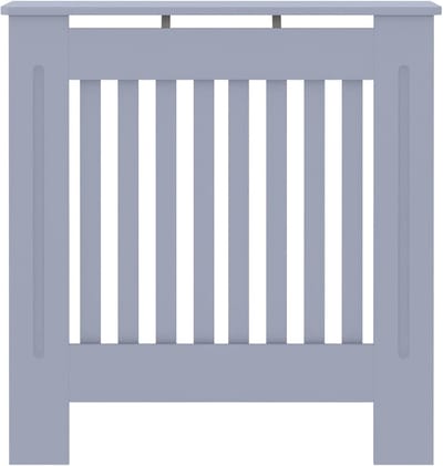Radiatorombouw - Verwarmingsafdekking - Woonkamer Decoratie - Verticale Latten Design - 78 cm Breed - Grijs