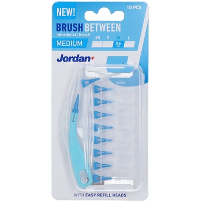 1 x Jordan - Between M - Interdentale ragers - 0.6 mm - 10 Ragers - Interdentale Ragers - Tandplak Verwijderen - Tanden Reinigen - Gebitsproblemen Voorkomen - Tandsteen Voorkomen