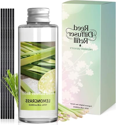 Luchtverfrisser Navulling 200 ml, Lemongrass Geur, Ideaal voor Woonkamer en Slaapkamer, Verfris je Huis met Natuurlijke Geuren