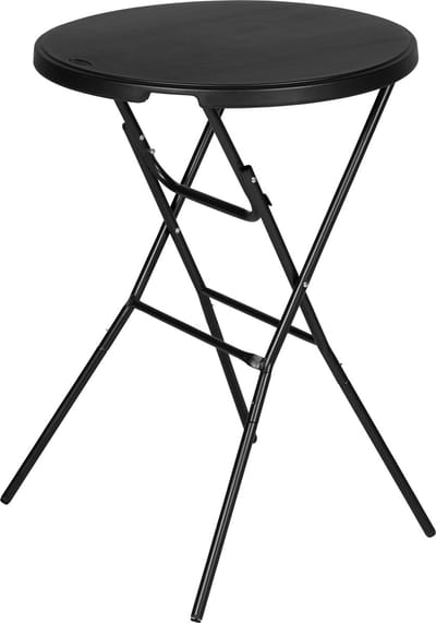Tristar Statafel - Bartafel - 1 Stuk - 80x110 cm - Opvouwbaar - Partytafel - Metalen Frame - Inclusief Tafelrok - Zwart - TA-8076