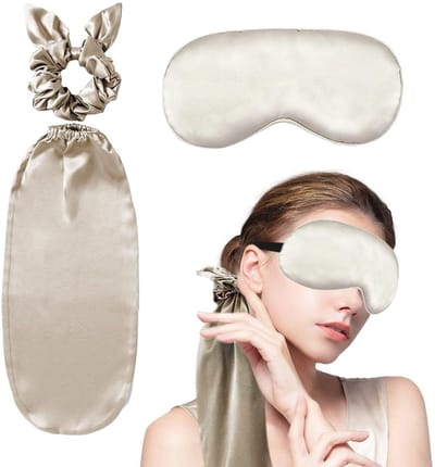 Dailygoods- Haarverzorgingspet - Elastische Haarring - Oogmasker - Kaki - One Size - Zacht en Comfortabel Materiaal - Haarmasker