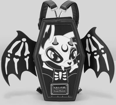 Gothic Rugzak - Doodskist Vleermuis Skelet met Vleugels