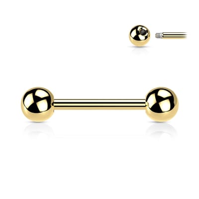 piercing titanium extern schroefdraad basis 1.6x12 - goud - LMPiercings