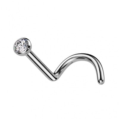 Neuspiercing titanium U-bocht top wit 0.8x6x2.5 - LMPiercings