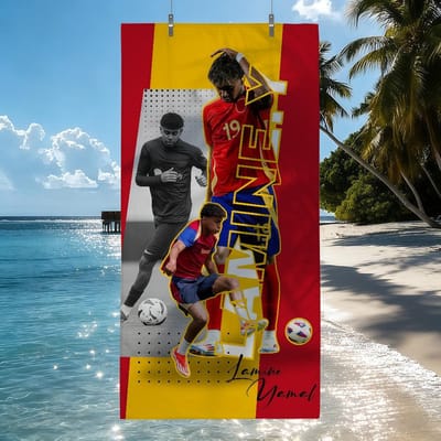 Voetbalster L-lamine Y-yamal Handdoek Sneldrogende Strandhanddoeken Zijn Geschikt Voor Zwembaden Kamperen Yoga En De Sportschool W80*H160(CM)