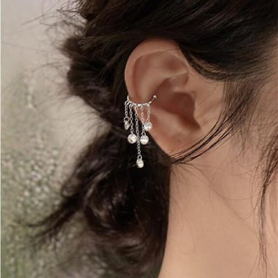 1 paire de boucles d'oreilles à clip en forme de perle ronde pour femme, en argent sterling 925, sans perçage, bijoux sans trou, Eh090 brown