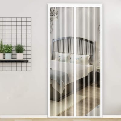 Horren Deur 190x260 cm Wit - Magnetische Vliegengordijn voor Binnendeur en Balkon