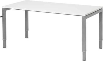 4 poots slinger verstelbaar bureau zit/zit Kubus breed 140CM diep 80CM bladkleur Havanna framekleur Zwart (RAL9005)
