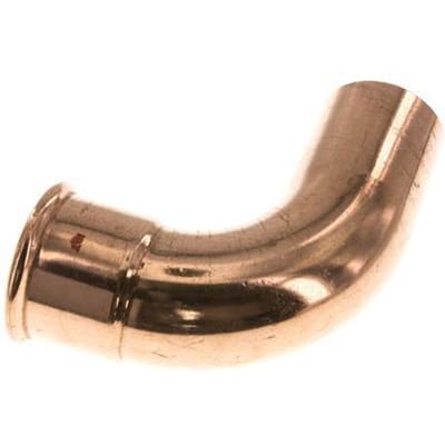 90 graden L-Perskoppeling - 54mm Persmof & 54mm Buiseinde - Koperlegering