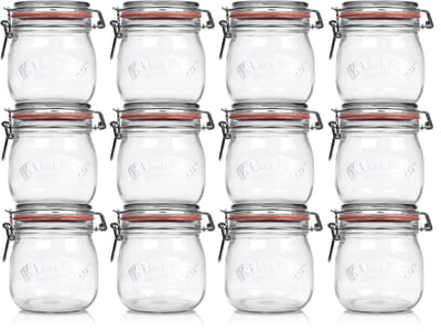 Kilner Weckpotten Set (12x 500ml) | OP=OP VOORDEELSET | 12 Weckpotten van 500 ML | Premium A-kwaliteit | Robuust en Voedselveilig | Ideaal als voorraadpot, inmaakpot of conserveerpot