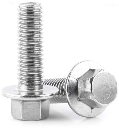 Set van 10 M8 RVS Hex Flensbouten - Duurzame Bevestigingsmaterialen voor Diverse Toepassingen