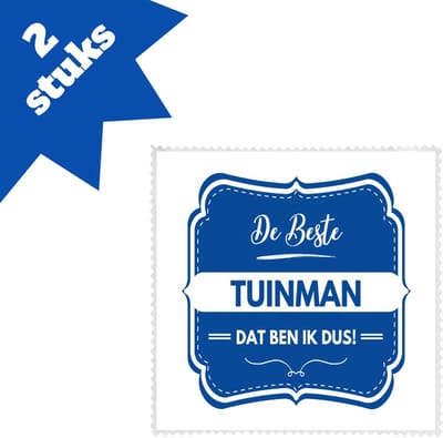 Akyol - de beste tuinman brillendoekjes - Werk - hovenier - werk - afscheidscadeau - verjaardagscadeau - kado - 17,8 bij 17,8 cm - 2 stuks
