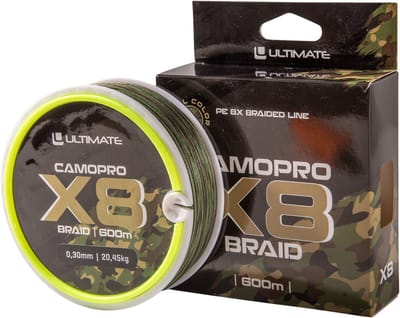 Ultimate Camopro X8 Braid Gevlochten Karperlijn 0.28mm/18.18kg (600m) - Gevlochten Lijn