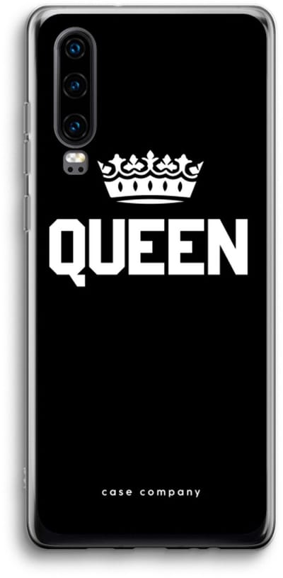 Case Company® - Hoesje geschikt voor Huawei P30 hoesje - Queen zwart - Soft Cover Telefoonhoesje - Bescherming aan alle Kanten en Schermrand