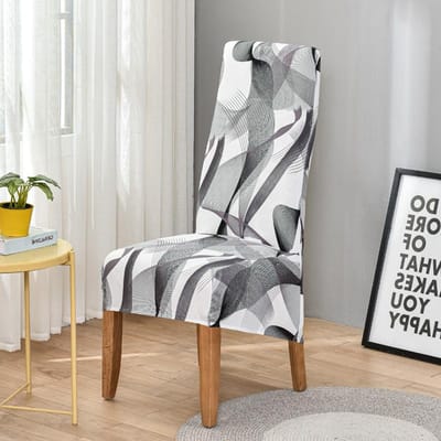 bloemenprint Hoge Rug XL/M Maat Stoelhoes Stretch jurk voor Stoelhoezen voor Eetkamer Bruiloft Banket Woondecoratie Hoes XLarge(60-75cm)