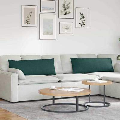 vidaXL - Zitkussens - 2 - st - Stof - Donkergroen - 120 - x - 40 - cm