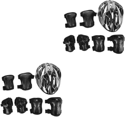Beschermingsset Volwassenen - Skate Set - Veilig Sporten - Compleet met Helm - 24 x 21 x 22 cm - Zwart