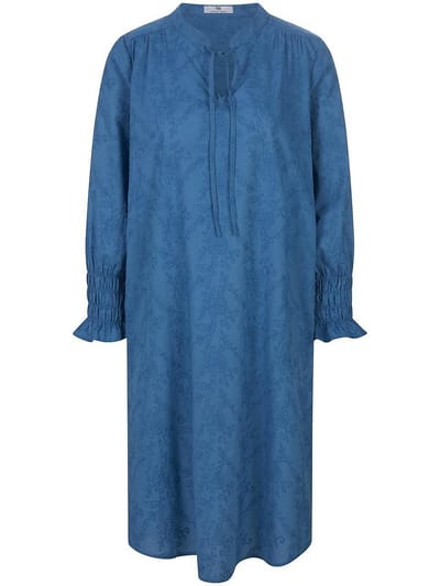 Jurk gesmokte manchetten Van Peter Hahn blauw
