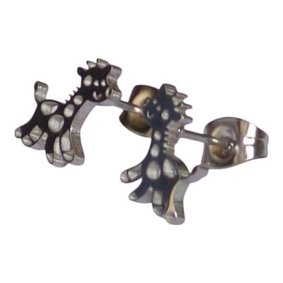 Aramat Jewels | Oorbellen | Meisjes oorbellen giraf zilverkleurig RVS | | | |9mm | Staal | Kinderen, Volwassenen | Verkleurd niet