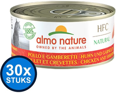 30x Almo Nature HFC - Kip & Garnaal - Kattenvoer Natvoer - 70g