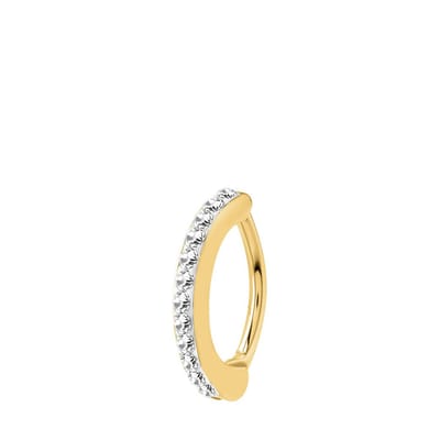 Lucardi Dames Stalen navelpiercing gold clicker kristal - Piercing - Staal - Goudkleurig