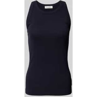 Shaped fit tanktop van geribde jersey met ronde hals