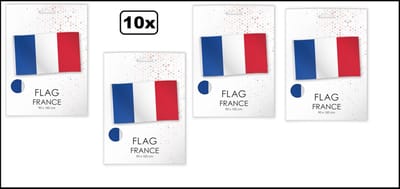 10x Vlag Frankrijk 90cm x 150cm- Merk WEFIESTA - geleverd in luxe doos - Landen Frans national EK WK voetbal hockey sport festival thema feest